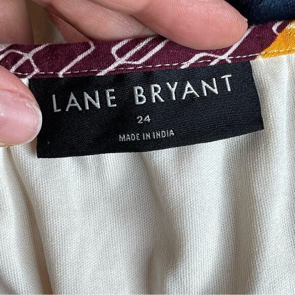 Lane Bryant Ruffle-Sleeve Fit & Flare Dress - Stripe size 24 knee length - Picture 10 of 14